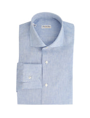 Fiori Di Lusso Light Blue Melange Shirt - Slim - 15/38 - (FL829234)