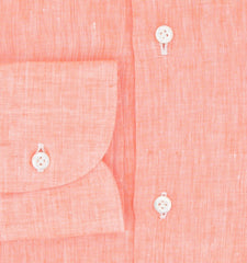 Fiori Di Lusso Orange Melange Linen Shirt - Slim - (FL952316) - Parent