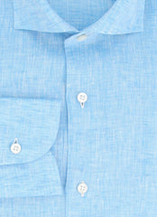 Fiori Di Lusso Light Blue Linen Shirt - Slim - (FL952317) - Parent