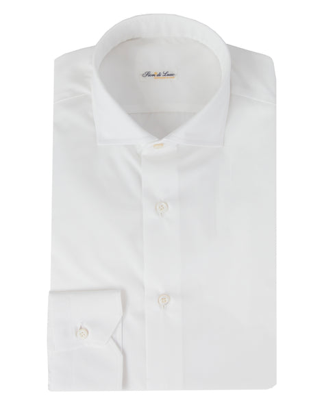 $600 Fiori Di Lusso White Solid Cotton Shirt - Slim - (FL1122232) - Parent