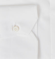 $600 Fiori Di Lusso White Solid Cotton Shirt - Slim - (FL1122232) - Parent