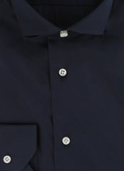 $600 Fiori Di Lusso Dark Blue Cotton Shirt - Slim - (FDL3222517) - Parent