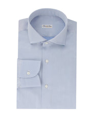 Fiori Di Lusso Light Blue Solid Cotton Shirt - Slim - 15/38 - (FL95239)