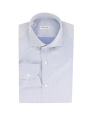 Fiori Di Lusso Light Blue Solid Cotton Shirt - Slim - 15/38 - (FL829236)