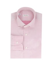 Fiori Di Lusso Pink Solid Cotton Shirt - Slim - 15/38 - (FL829238)