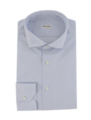$750 Fiori Di Lusso Light Blue Cotton Shirt - Slim - 15/38 - (FDL3222519)
