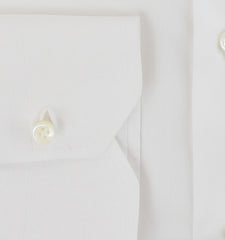 $750 Fiori Di Lusso White Solid Cotton Shirt - Slim - (FDL3222518) - Parent