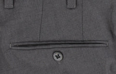 $600 Fiori Di Lusso Gray Solid Wool Pants - Slim - (FL526263) - Parent