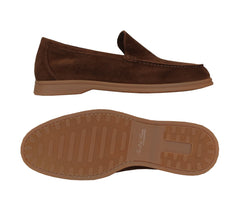 $650 Fiori Di Lusso Light Brown Suede  Loafers - (FL911242) - Parent