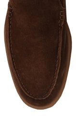 $650 Fiori Di Lusso Light Brown Suede  Loafers - (FL911242) - Parent