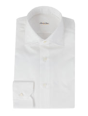 Fiori Di Lusso White Solid Cotton Shirt - Full - 16.5/42 - (FL1122231)
