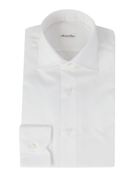 $600 Fiori Di Lusso White Solid Cotton Shirt - Full - (FL1122231) - Parent