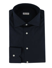 $600 Fiori Di Lusso Dark Blue Cotton Shirt - Full - 14.5/37 - (FDL3222513)