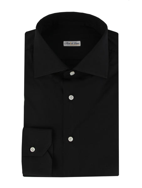 $600 Fiori Di Lusso Black Solid Cotton Shirt - Full - (FDL3222512) - Parent