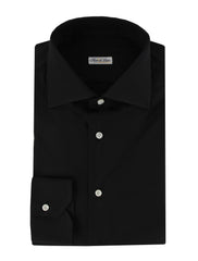 $600 Fiori Di Lusso Black Solid Cotton Shirt - Full - (FDL3222512) - Parent