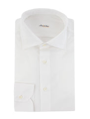 $750 Fiori Di Lusso White Solid Cotton Shirt - Full - 14.5/37 - (FDL3222510)