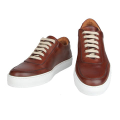$600 Fiori Di Lusso Caramel Brown Leather  Sneakers - (FL82232) - Parent