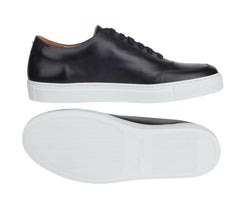 $600 Fiori Di Lusso Dark Blue Leather  Sneakers - (FL82233) - Parent