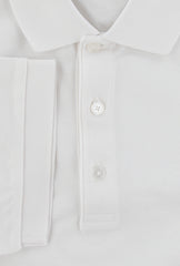 $225 Fiori Di Lusso White Solid Pique Polo - (FL282552) - Parent