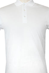 $225 Fiori Di Lusso White Solid Cotton Polo - (FL282554) - Parent