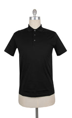 $225 Fiori Di Lusso Dark Blue Solid Cotton Polo - (FL282556) - Parent