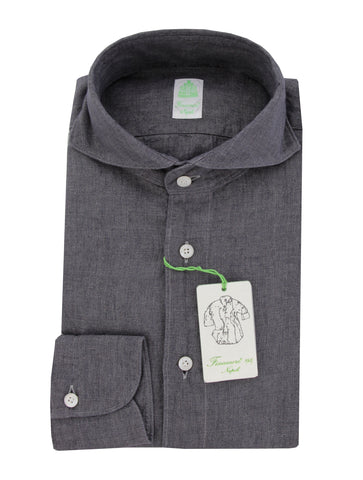 Finamore Napoli Gray Shirt - Extra Slim