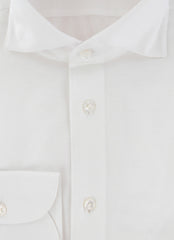 $400 Finamore Napoli White Solid Shirt - Slim - (FN115262) - Parent
