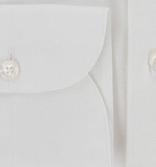 $400 Finamore Napoli White Solid Shirt - Slim - (FN115262) - Parent