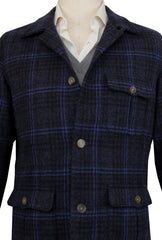 Finamore Napoli Blue Wool Blend Overshirt - (FN123244) - Parent