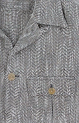 Finamore Napoli Green Herringbone Overshirt - (FN123242) - Parent