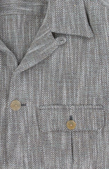 Finamore Napoli Green Herringbone Overshirt - (FN123242) - Parent