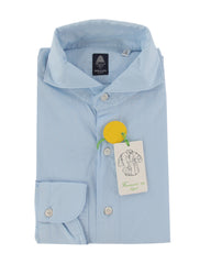 $450 Finamore Napoli Light Blue Shirt - Extra Slim - L US/L EU - (FN1022512)