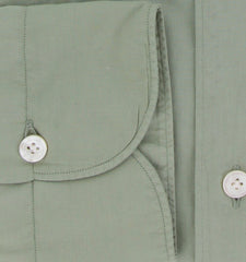 Finamore Napoli Green Solid Cotton Shirt - Extra Slim - (FN1302410) - Parent