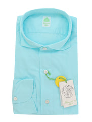 $400 Finamore Napoli Light Blue Shirt - Extra Slim - 15.75/40 - (FN7162412)