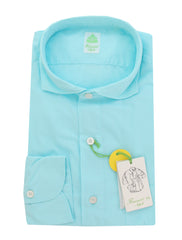 $400 Finamore Napoli Light Blue Shirt - Extra Slim - 15.5/39 - (FN7162412)