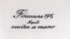 $450 Finamore Napoli White Solid Cotton Shirt - Slim - (FN102251) - Parent