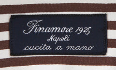 $450 Finamore Napoli Brown Striped Cotton Shirt - Slim - (FN222251) - Parent