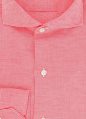 Finamore Napoli Pink Solid Linen Shirt - Slim - (FN1302413) - Parent