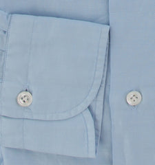 $600 Finamore Napoli Light Blue Shirt - Slim - (FN102259) - Parent