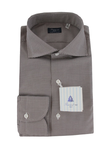 Finamore Napoli Dark Brown Shirt - Slim