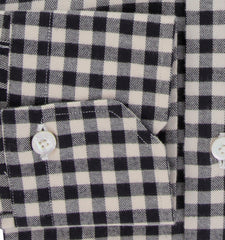 Finamore Napoli Black Check Cotton Shirt - Slim - (FN130243) - Parent