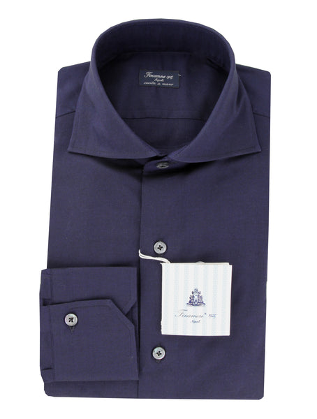 Finamore Napoli Dark Blue Solid Shirt - Slim - (FN19249) - Parent