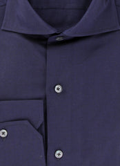 Finamore Napoli Dark Blue Solid Shirt - Slim - (FN19249) - Parent