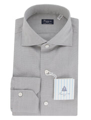 Finamore Napoli Gray Solid Cotton Shirt - Slim - (FN130245) - Parent