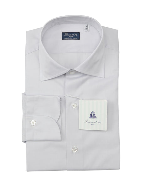 Finamore Napoli Light Gray Cotton Shirt - Slim - (FN720224) - Parent