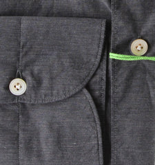 Finamore Napoli Dark Gray Cotton Shirt - Extra Slim - (FN5122216) - Parent