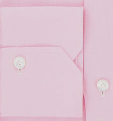 $450 Finamore Napoli Pink Solid Linen Shirt - Slim - (FN192411) - Parent