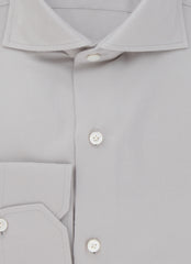 Finamore Napoli Light Gray Solid Cotton Shirt - Slim - (FN19241) - Parent