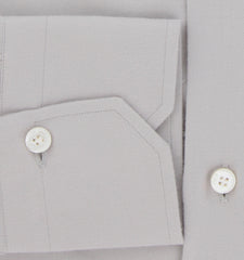 Finamore Napoli Light Gray Solid Cotton Shirt - Slim - (FN19241) - Parent