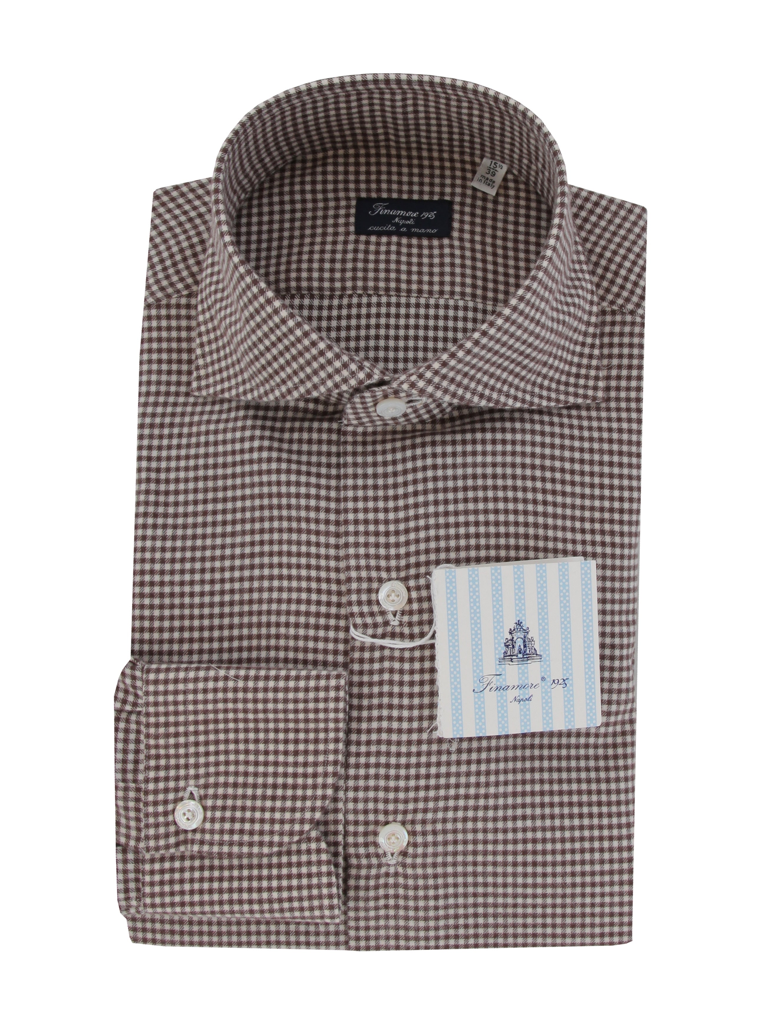 finamore dress shirts Finamore 'Traveller' Shirt Napoli Fit Collar Eduardo White Alumo twill 44